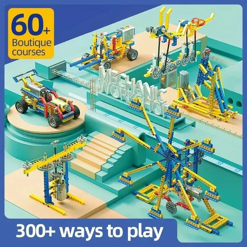 Interactive Motorized Building Blocks Set - 606PCS, STEM Programming Toy, Compatible with Lego