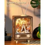 3D Wooden Sunset Carnival Music Box with Light