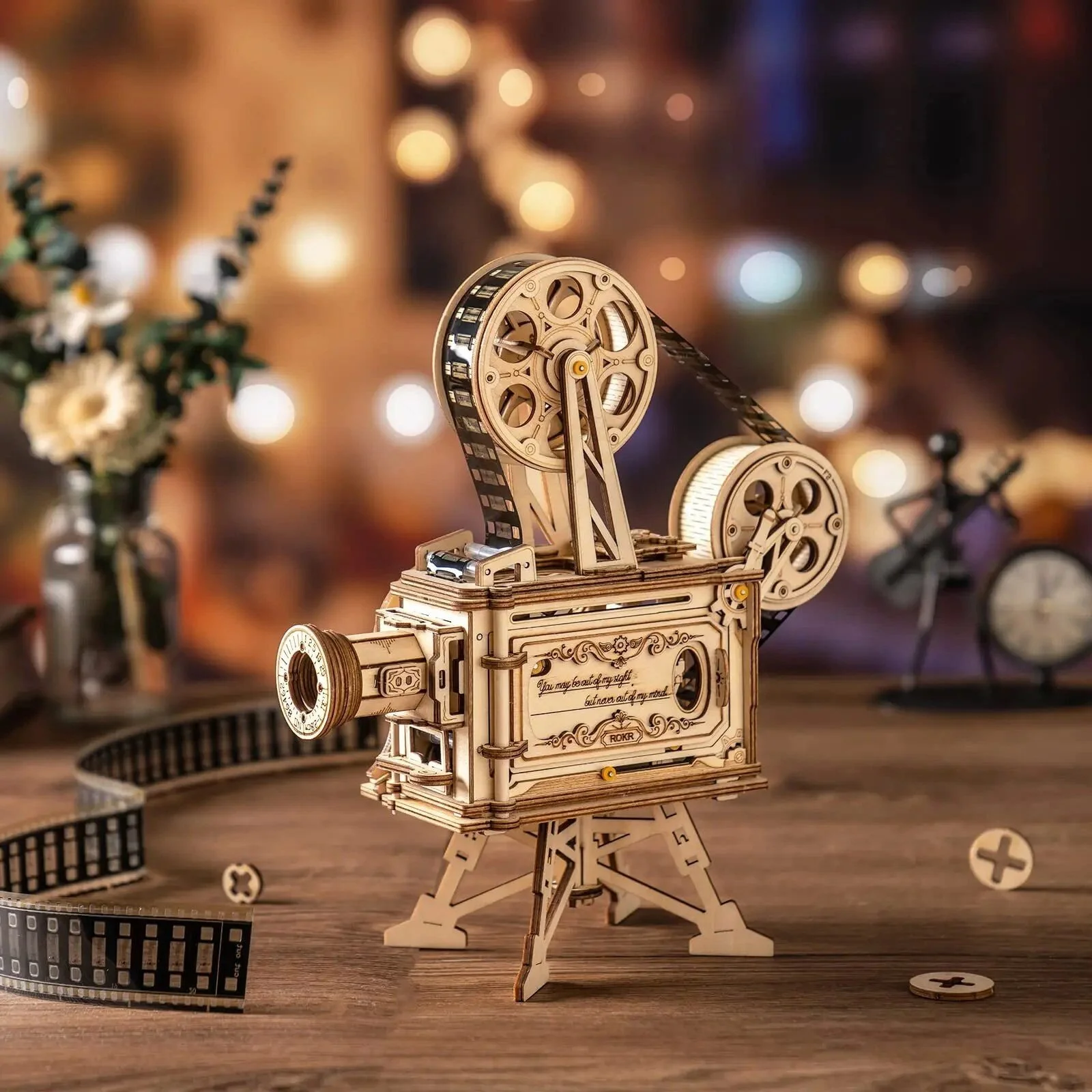 DIY 3D Wooden Film Projector Model Kit