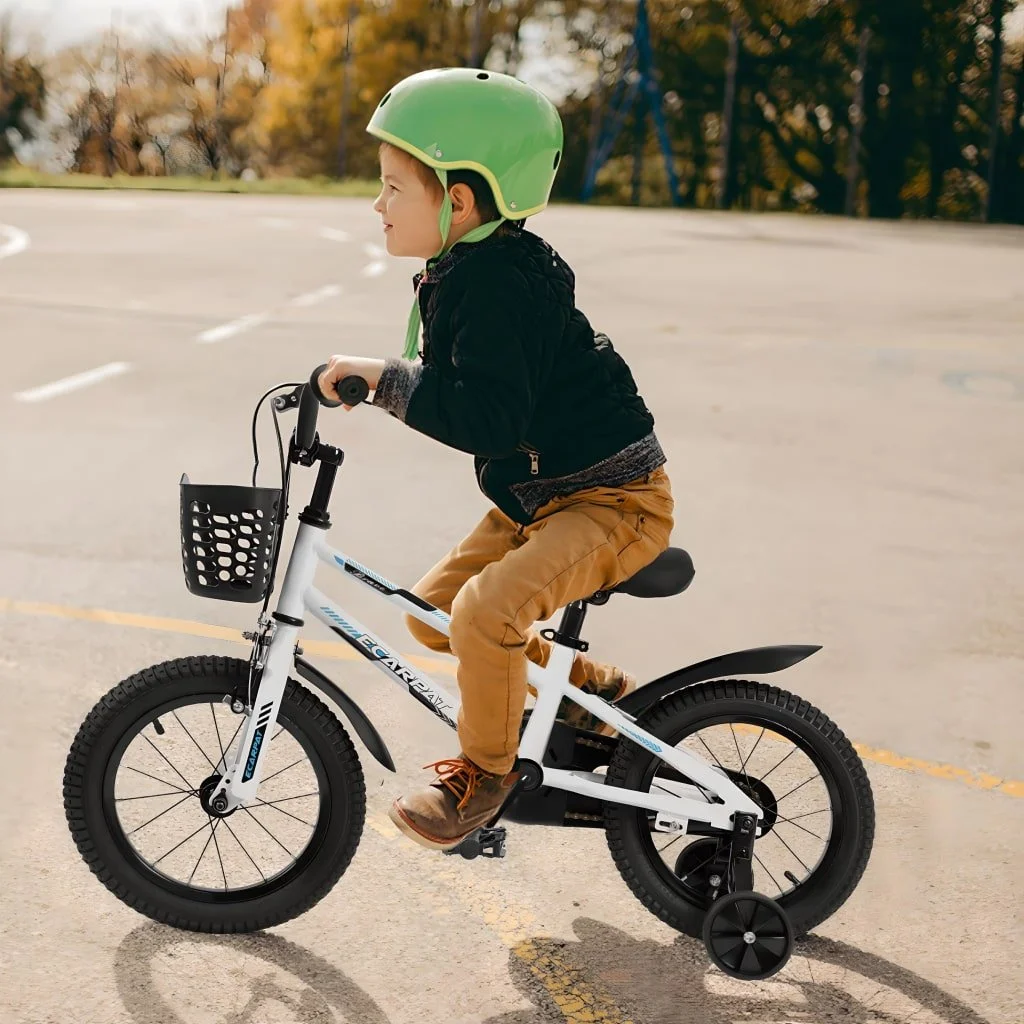 Kids Freestyle Bicycle 14"/16" with Training Wheels, Bell, Basket, and Fender - Safe and Fun Cycling for 3-12 Years Old