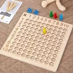 Interactive Wooden Multiplication Board Game for Kids