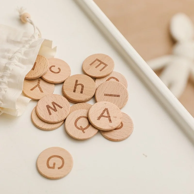 Handmade Wooden Alphabet Learning Toy for Babies and Toddlers