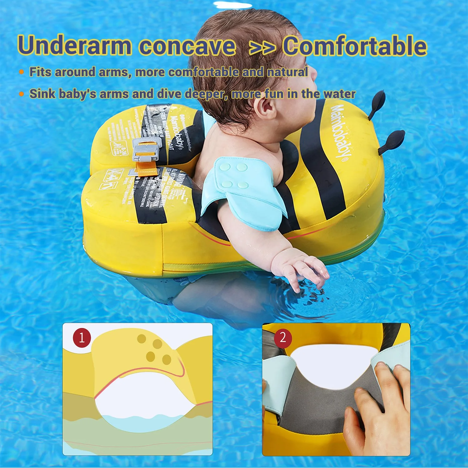 Baby Float with Crotch Strap & Solid Core