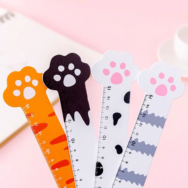 Adorable Cat Claw Wooden Ruler