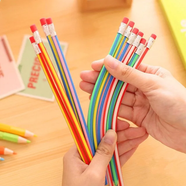 5 pcs/lot Colorful Magic Flexible Soft Pencils with Erasers
