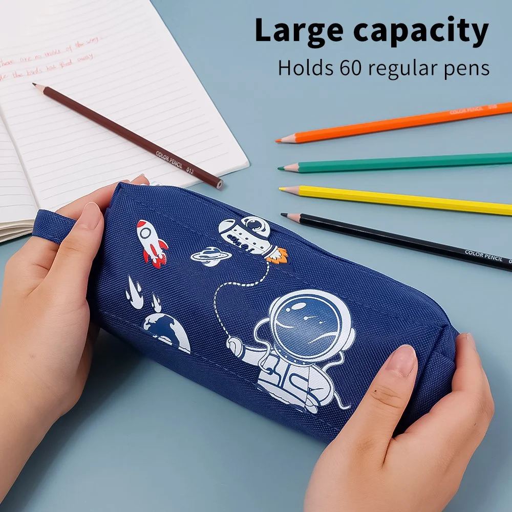 Cute Astronaut Double Layer Pencil Case – Large Capacity Stationery Organizer