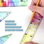 Colorful Shatterproof Flexible Ruler Set – 4 Pcs Bendable School Supplies