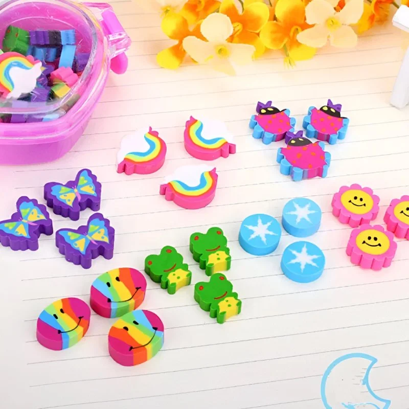 21-Piece Rainbow Eraser Set