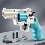 Manual Revolver Pistol Soft Dart Bullet Launcher Toy Gun