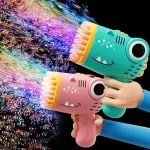 40-Hole Dinosaur Bubble Gun - Electric Handheld Bubble Machine