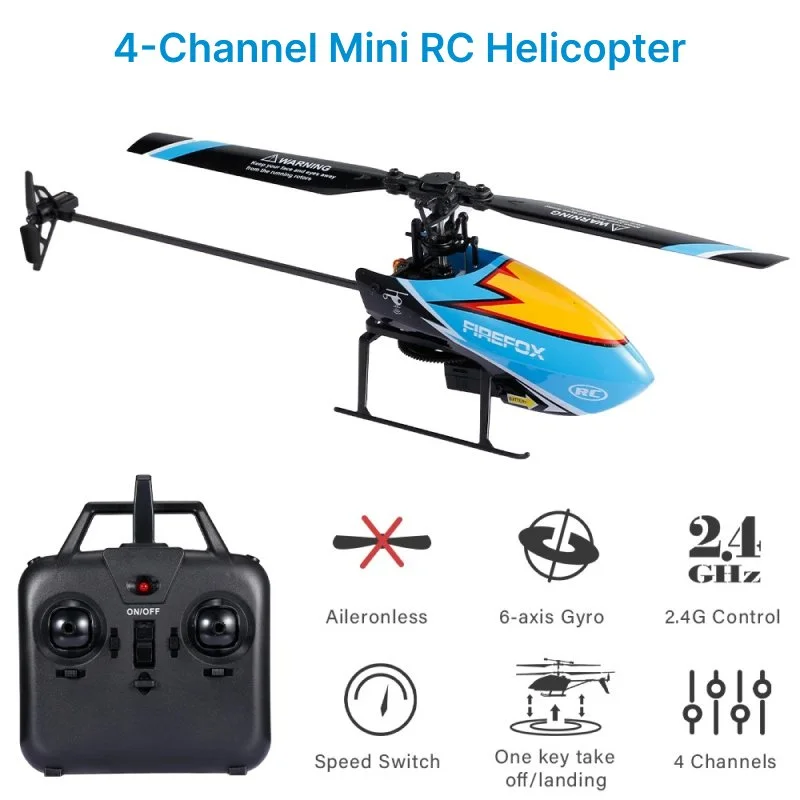 4-Channel Mini RC Helicopter with Gyro & Altitude Hold