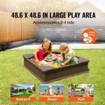 Outdoor Kids Sandbox with Cover and Seats