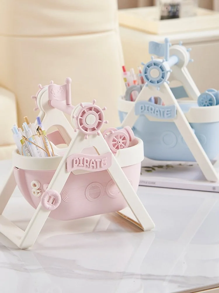 Creative Pirate Ship Pen Holder for Kids