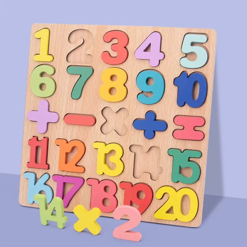 Colorful Wooden Alphabet and Number Puzzle