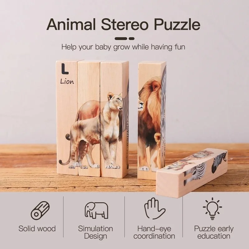 3D Wooden Prairie Animal Jigsaw Puzzle