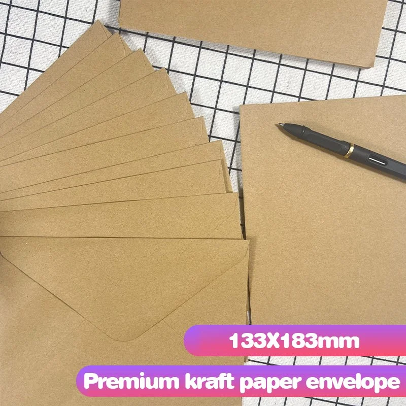 50/100pcs A7 Kraft Paper Envelopes