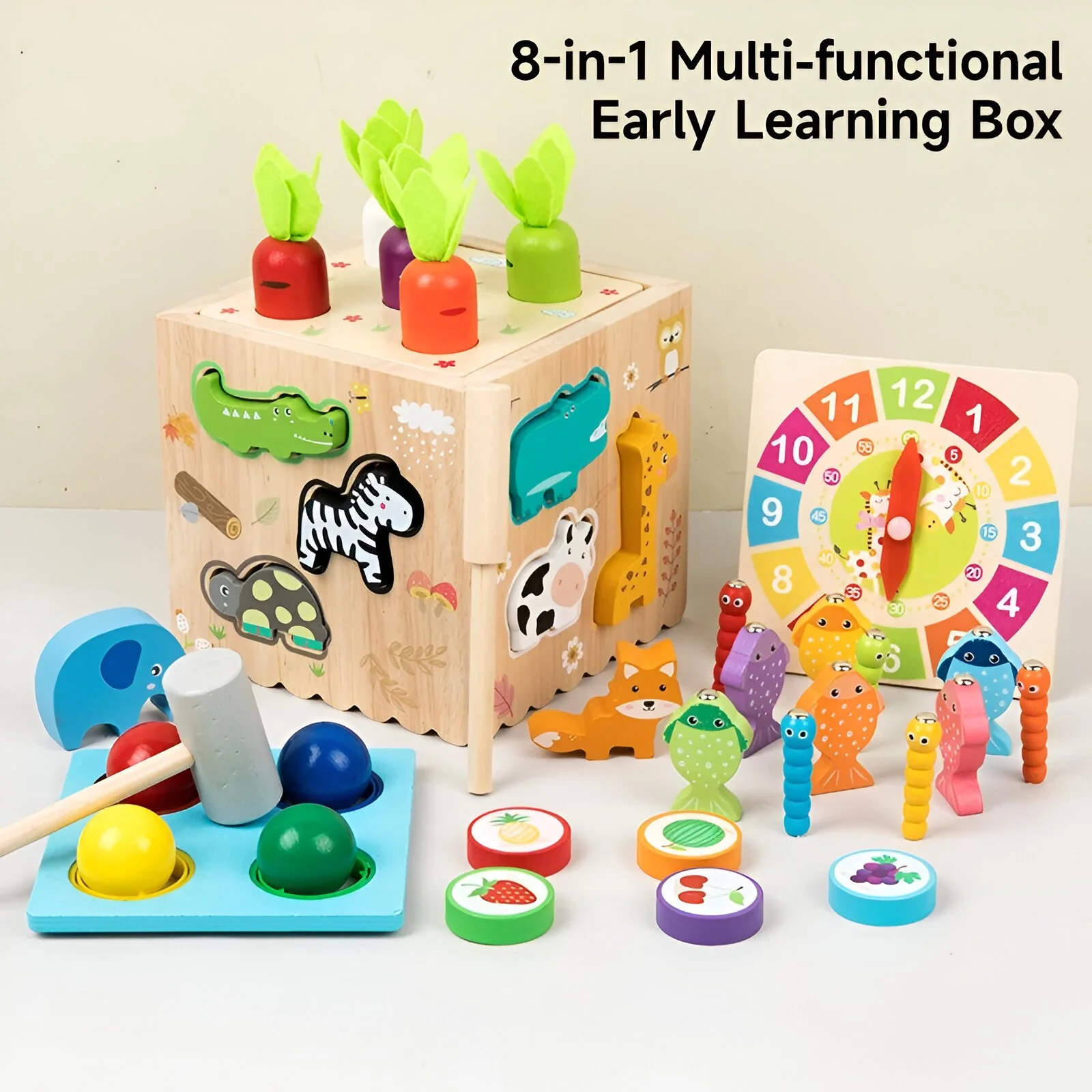 8-in-1 Wooden Montessori Educational Toy Set for Kids