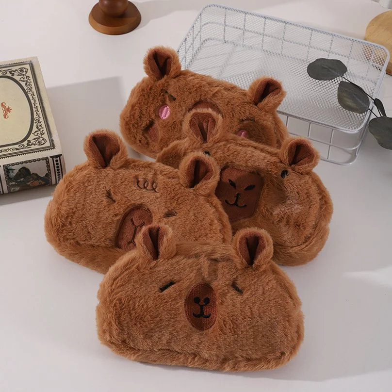 Cute Capybara Plush Pencil Case for Girls