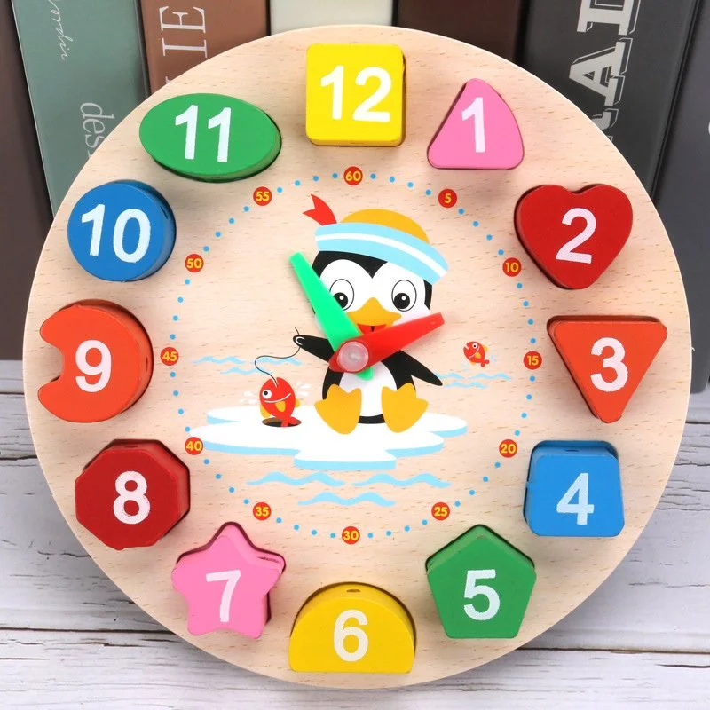 Wooden Digital Clock & Shape Sorting Toy