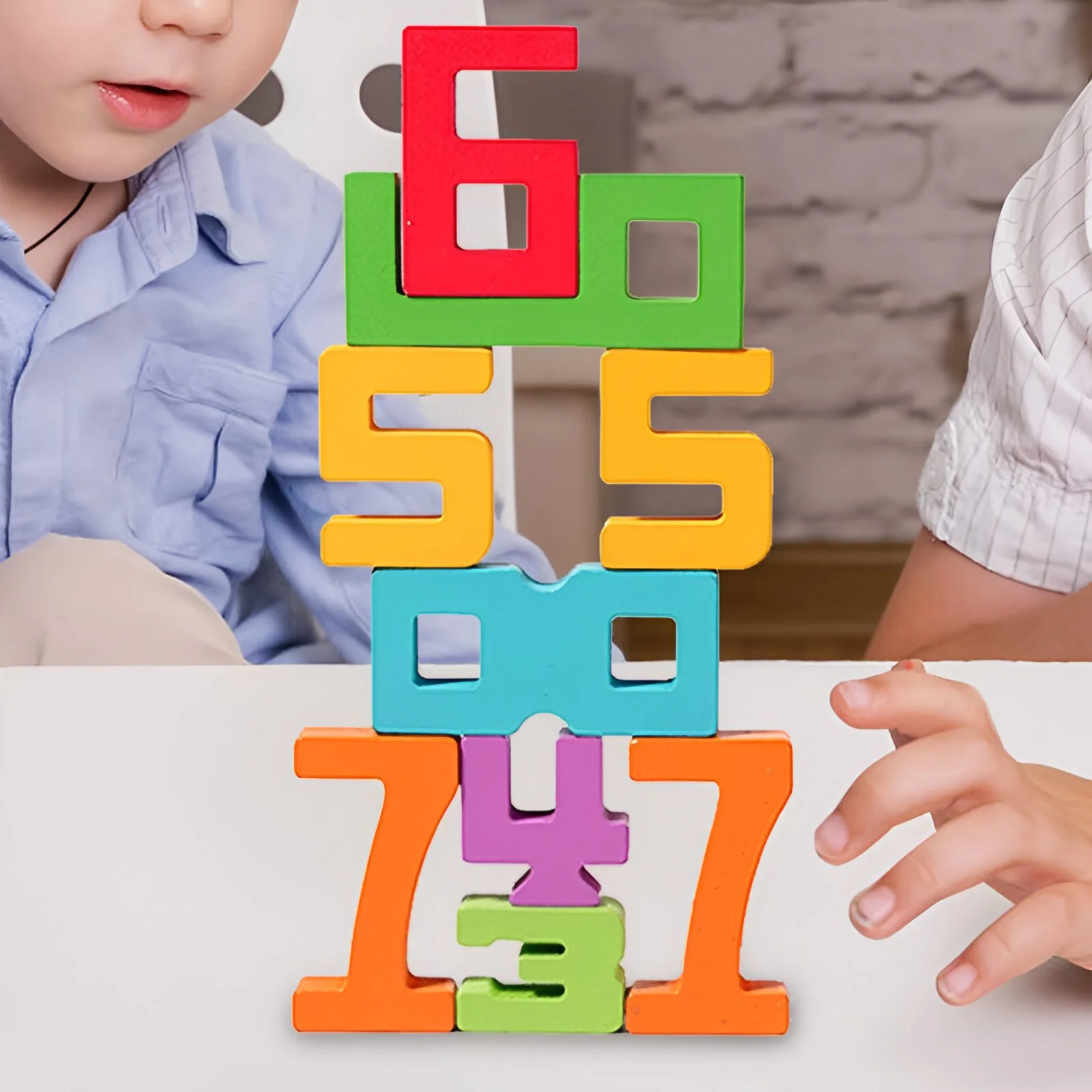 Wooden Stacking Blocks Number Game