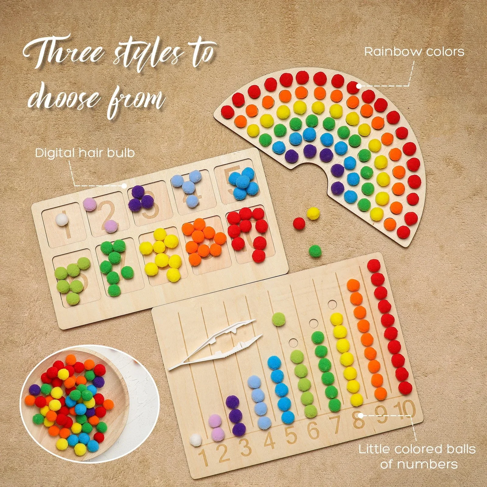 Montessori Rainbow Sorting Board