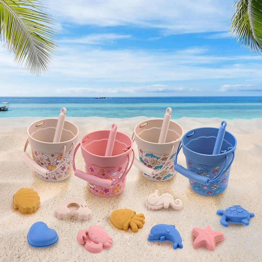 Children’s Silicone Beach Toy Set – Portable Bucket & Sand Digging Shovel