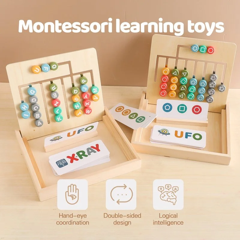 Montessori Wooden Learning Word Box – Spelling & Alphabet Recognition Toy