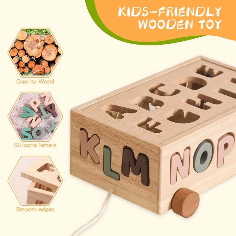 Montessori Silicone Stacking Puzzle – Educational Shape & Letter Matching Toy