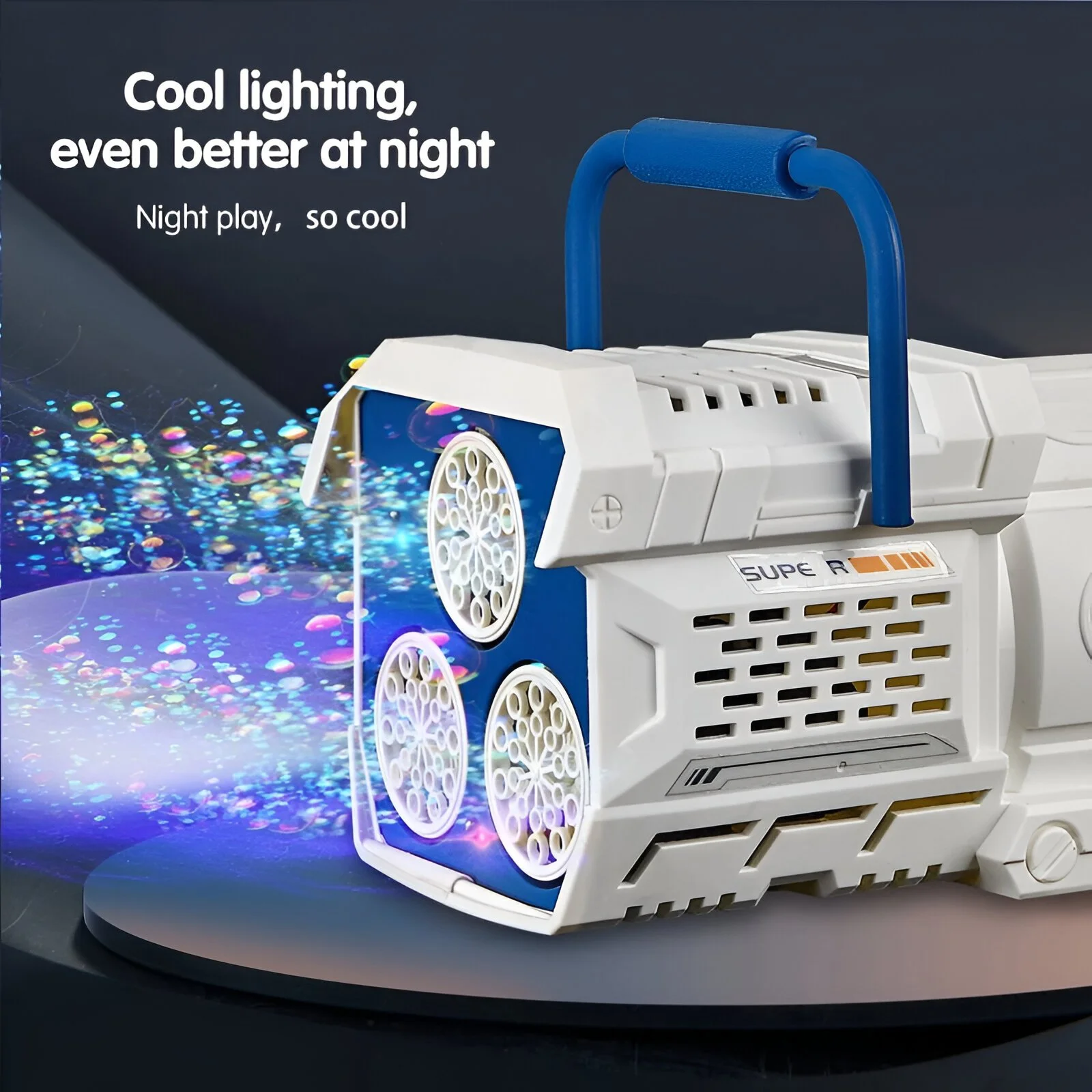 60-Hole LED Bubble Gun
