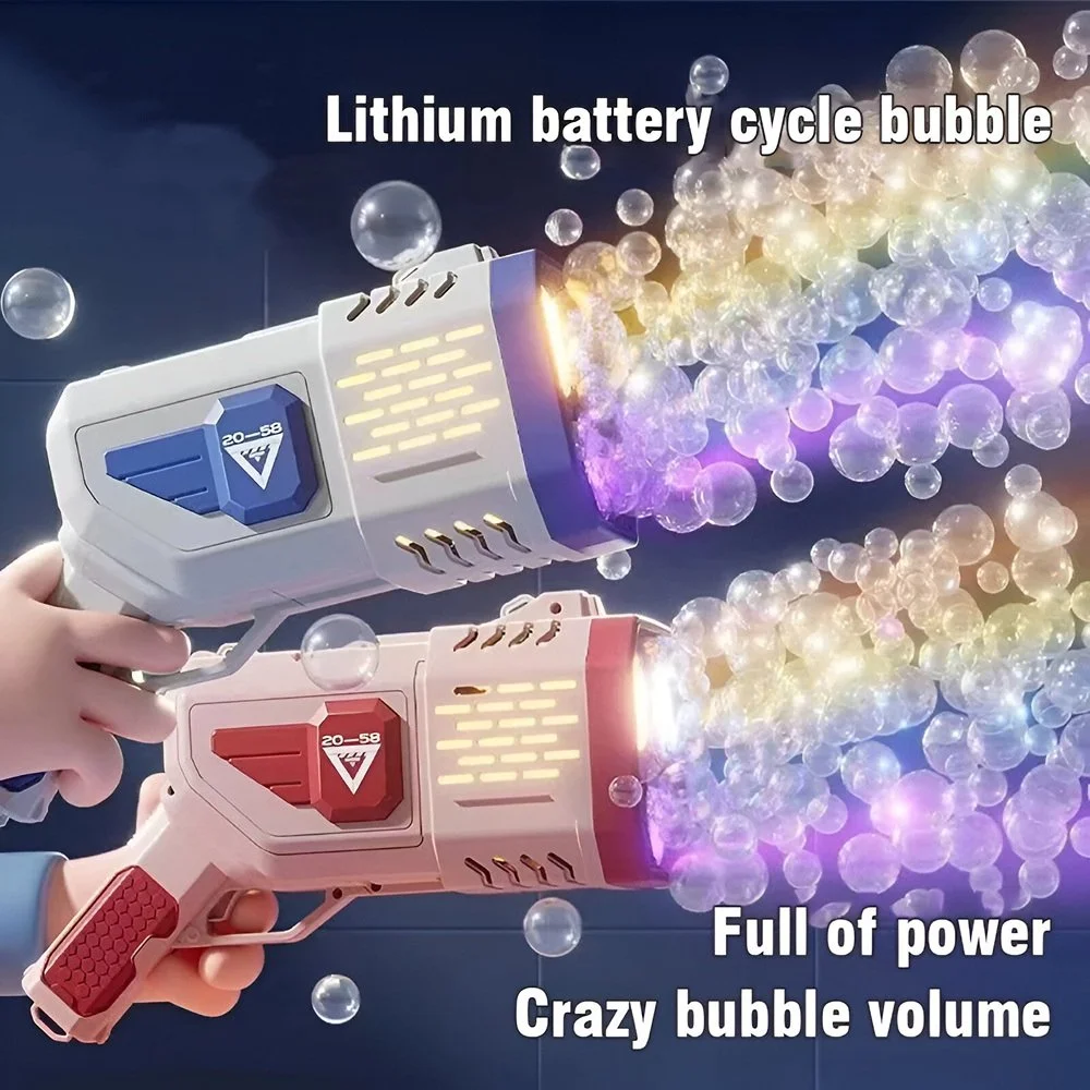 36-Hole Electric Bubble Gun with LED Light