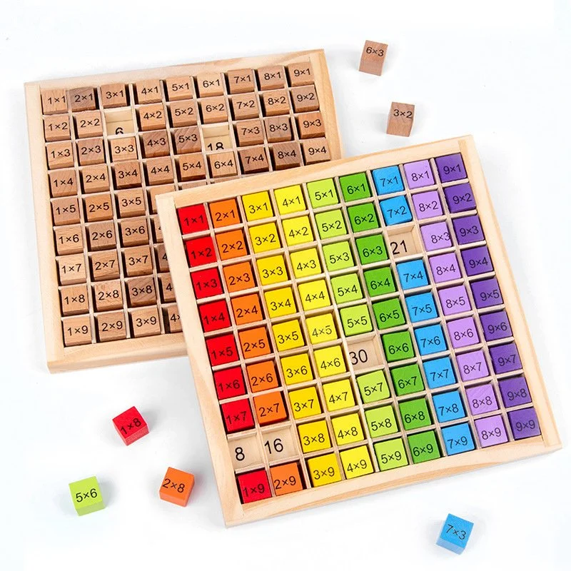 Montessori Wooden Multiplication Table for Kids - Preschool Math Teaching Aids
