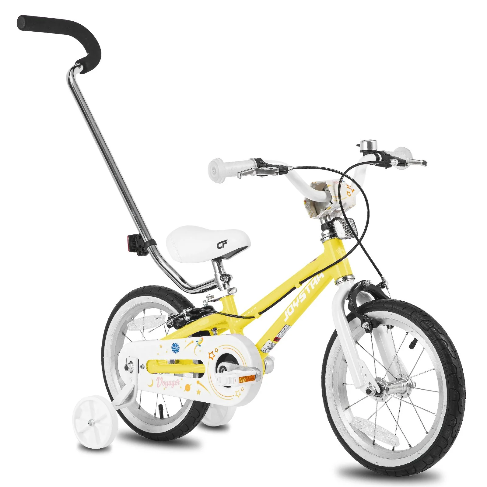 Lightweight 14 Inch Kids Bike with Training Wheels and Push Handle