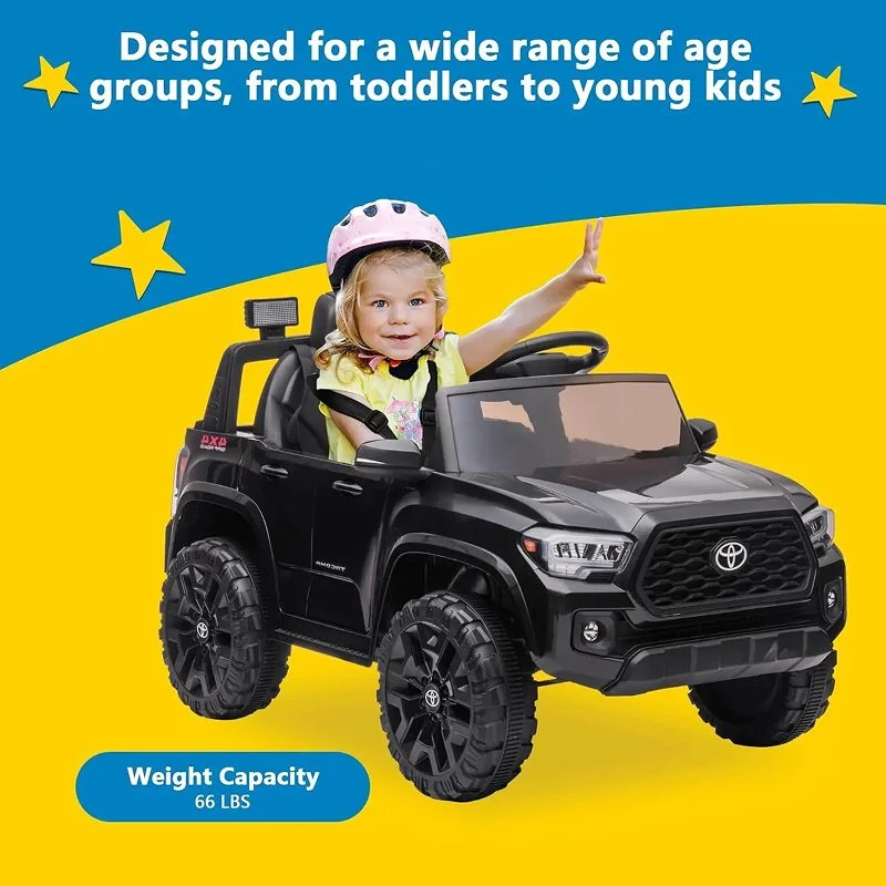 12V Kids Ride On Truck with Remote Control, LED Lights, Suspension & 3 Speeds