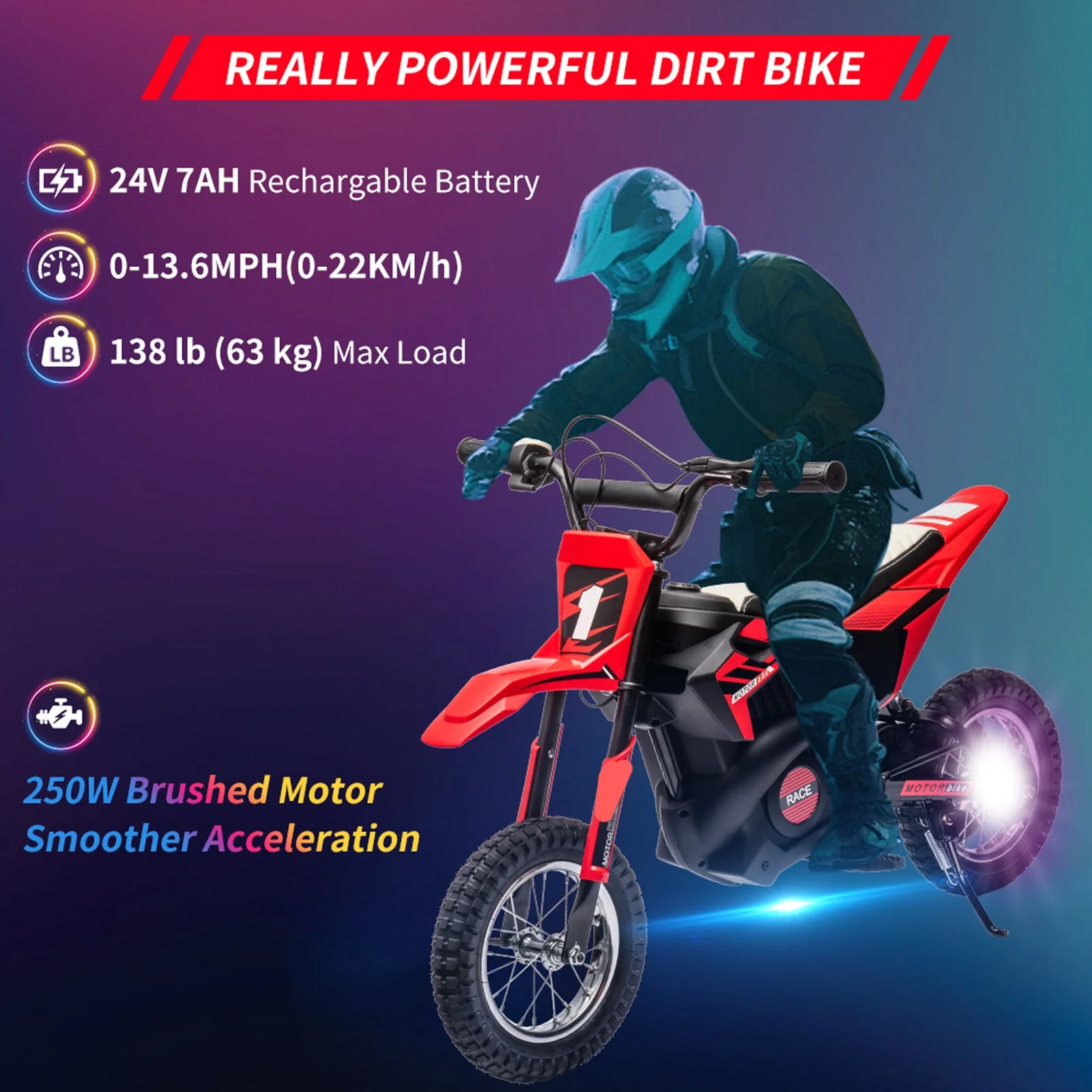 24V 250W Electric Dirt Bike for Kids
