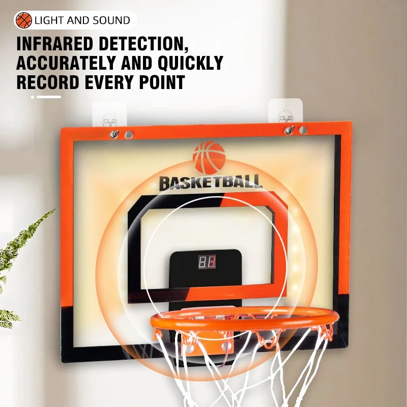 Mini Wall-Mounted Breakaway Basketball Hoop with Score Counter for Kids