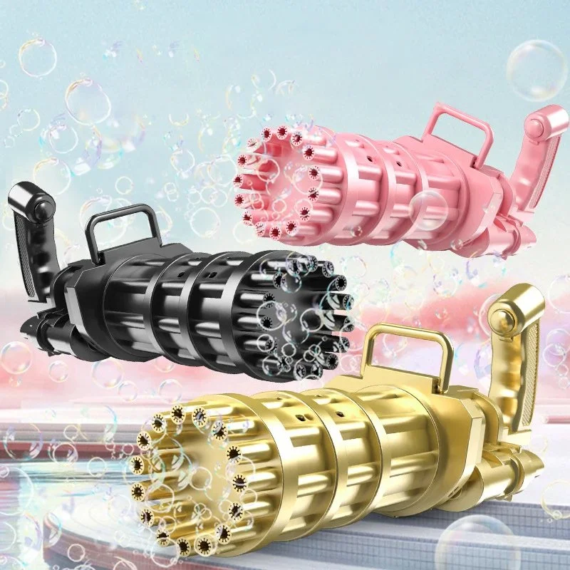 Electric 10-Hole Bubble Gun Machine for Kids
