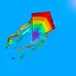 Colorful Diamond Rainbow Kite with Long Tail