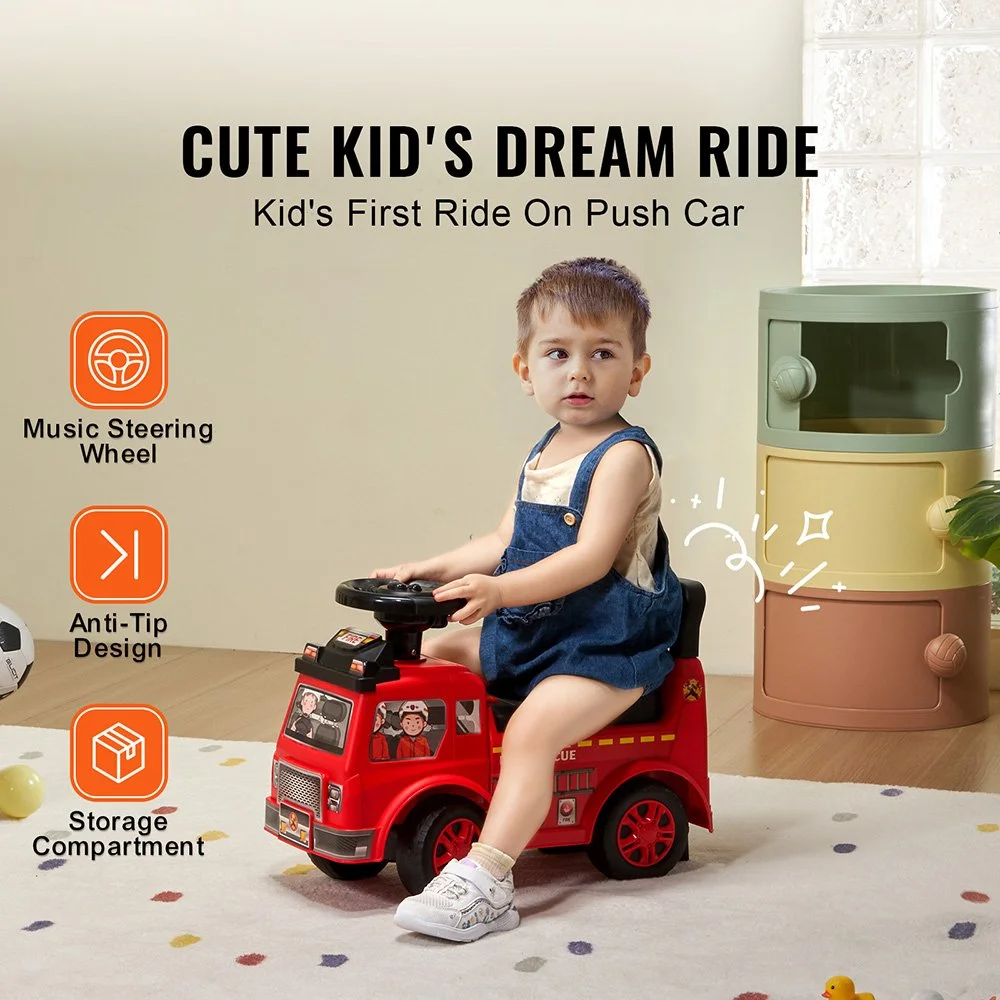 Ride On Push Car for Toddlers Ages 1-3 with Music, Storage & Safety Features