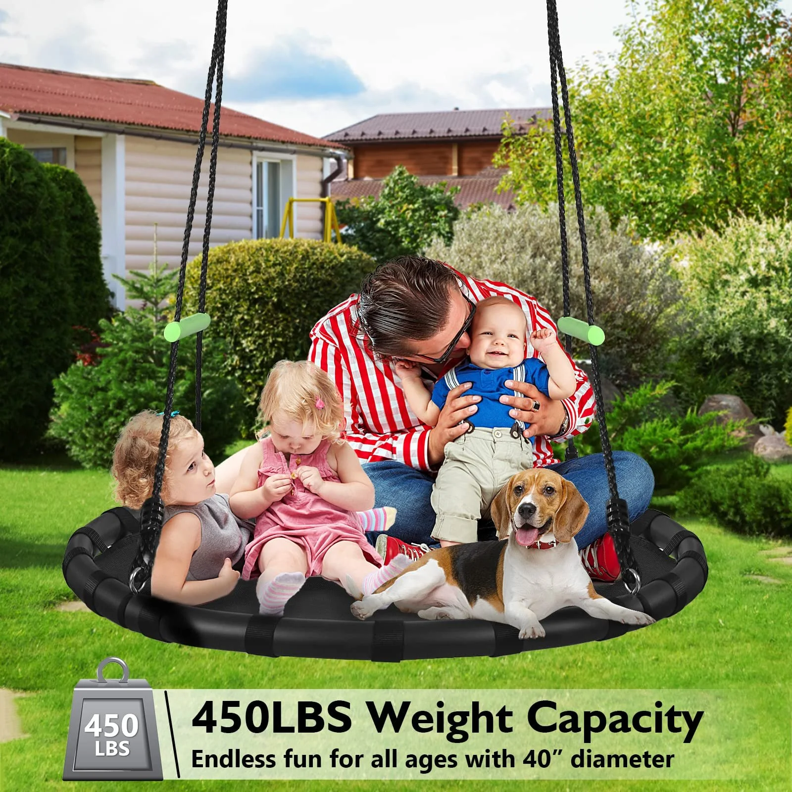 40-Inch Tree Swing Saucer for Kids & Adults