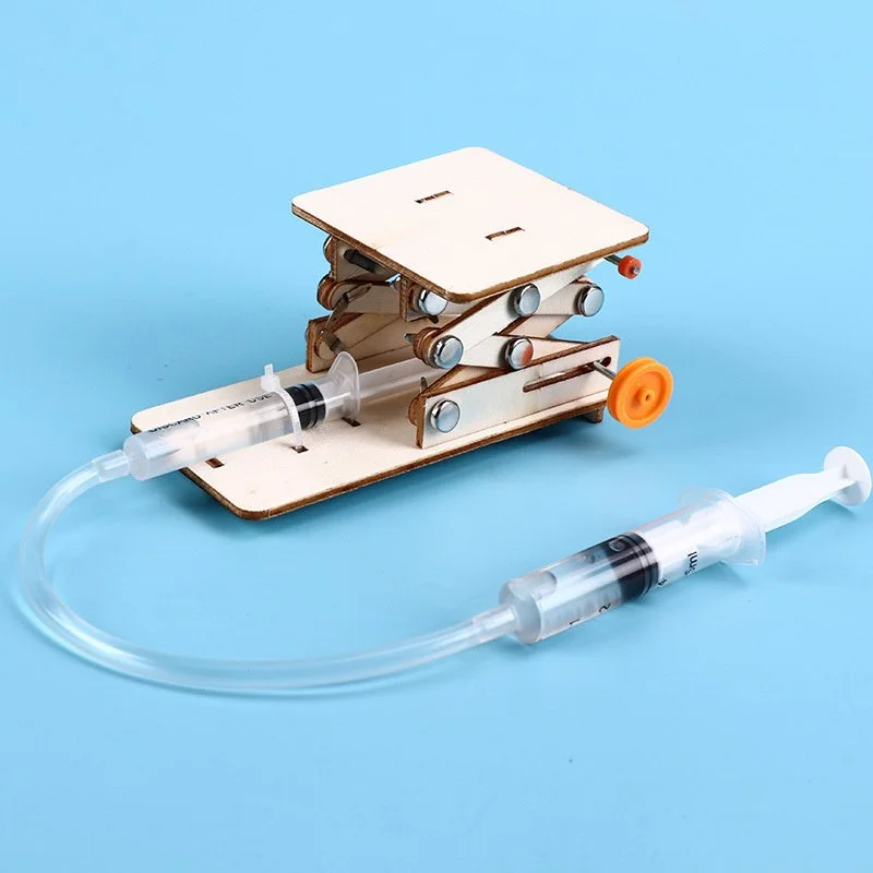 DIY Hydraulic Lift STEM Kit – Wooden Science Puzzle