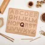 Montessori Wooden Alphabet & Number Writing Board – Double-Sided Educational Toy