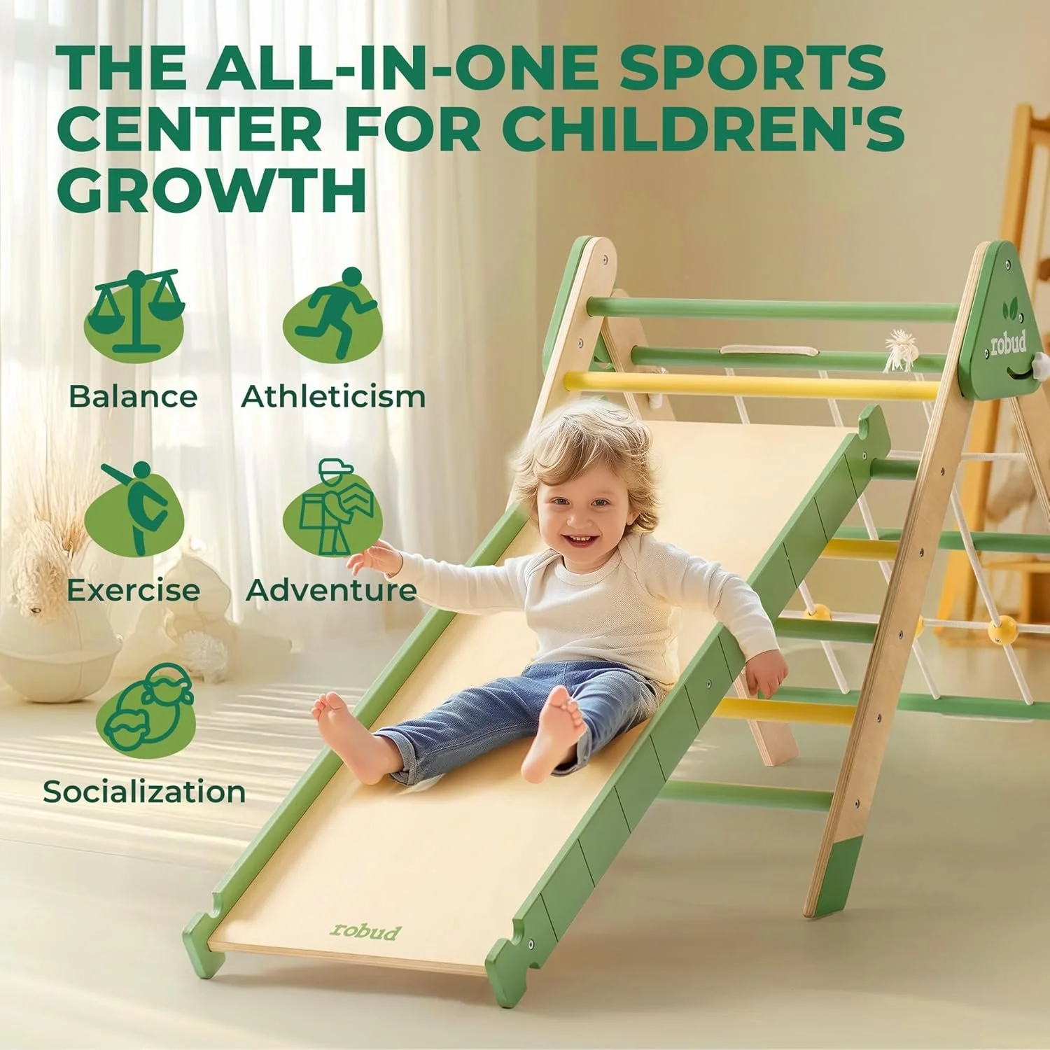 7-in-1 Foldable Wooden Climbing Triangle Set