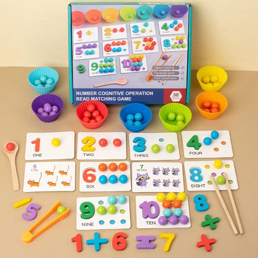 Montessori Counting and Sorting Toy – Fine Motor Skill Bead Game