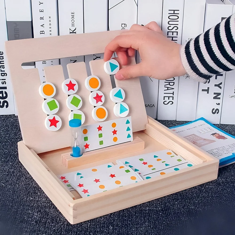Montessori Wooden Color & Fruit Matching Game – Double-Sided Learning Toy