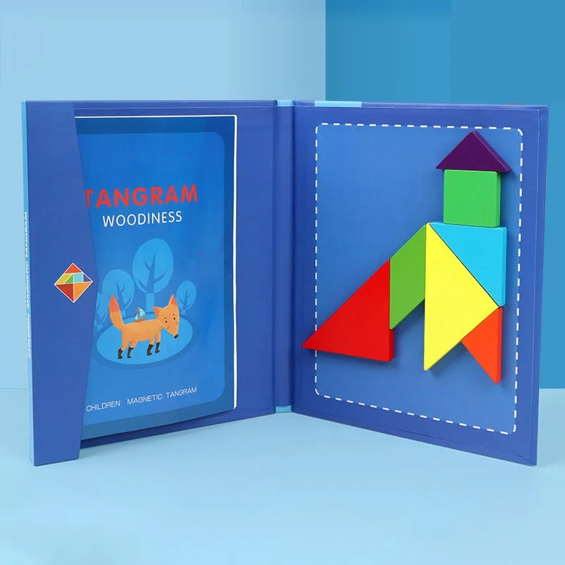 3D Wooden Magnetic Tangram Puzzle for Kids