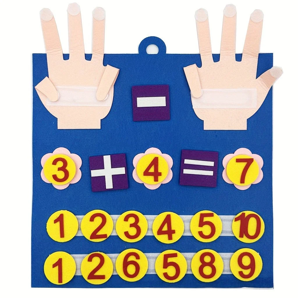Montessori Felt Finger Math Board - Educational Counting Toy
