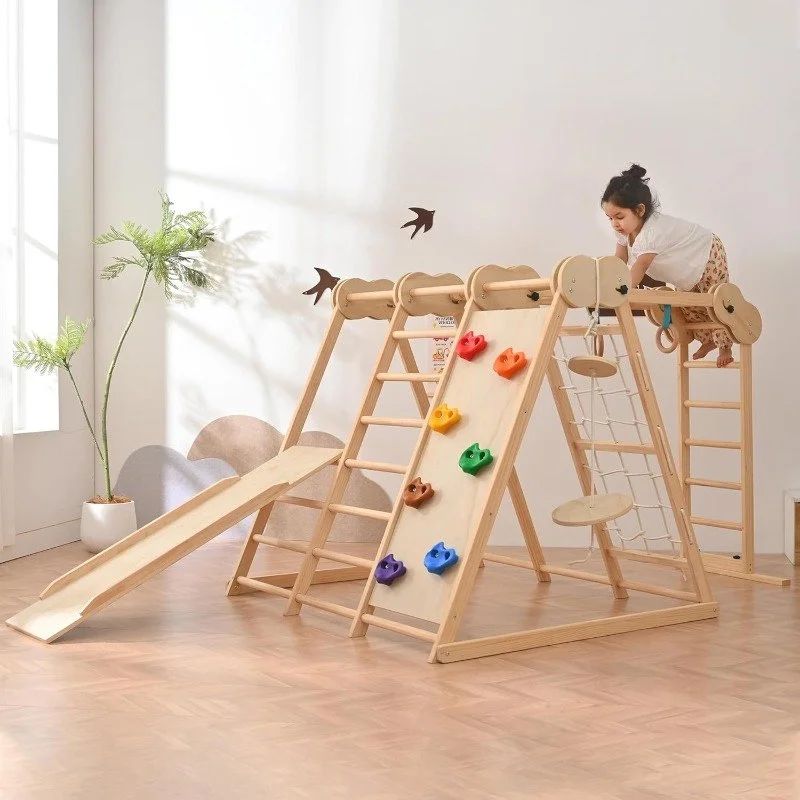 Indoor Jungle Gym Playset for Toddlers – 7-in-1 Climber with Slide & Swing
