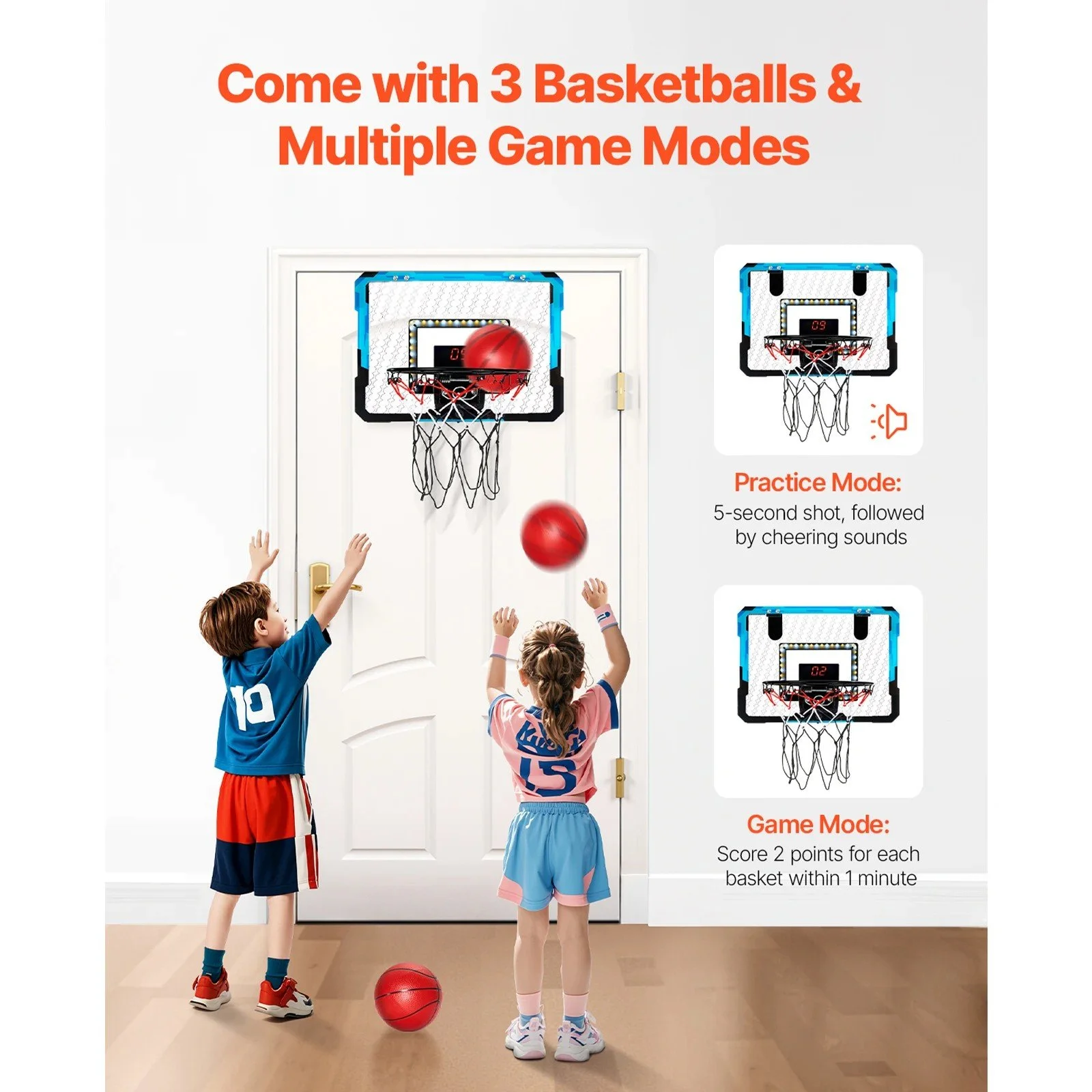 LED Scoring Mini Basketball Hoop for Kids