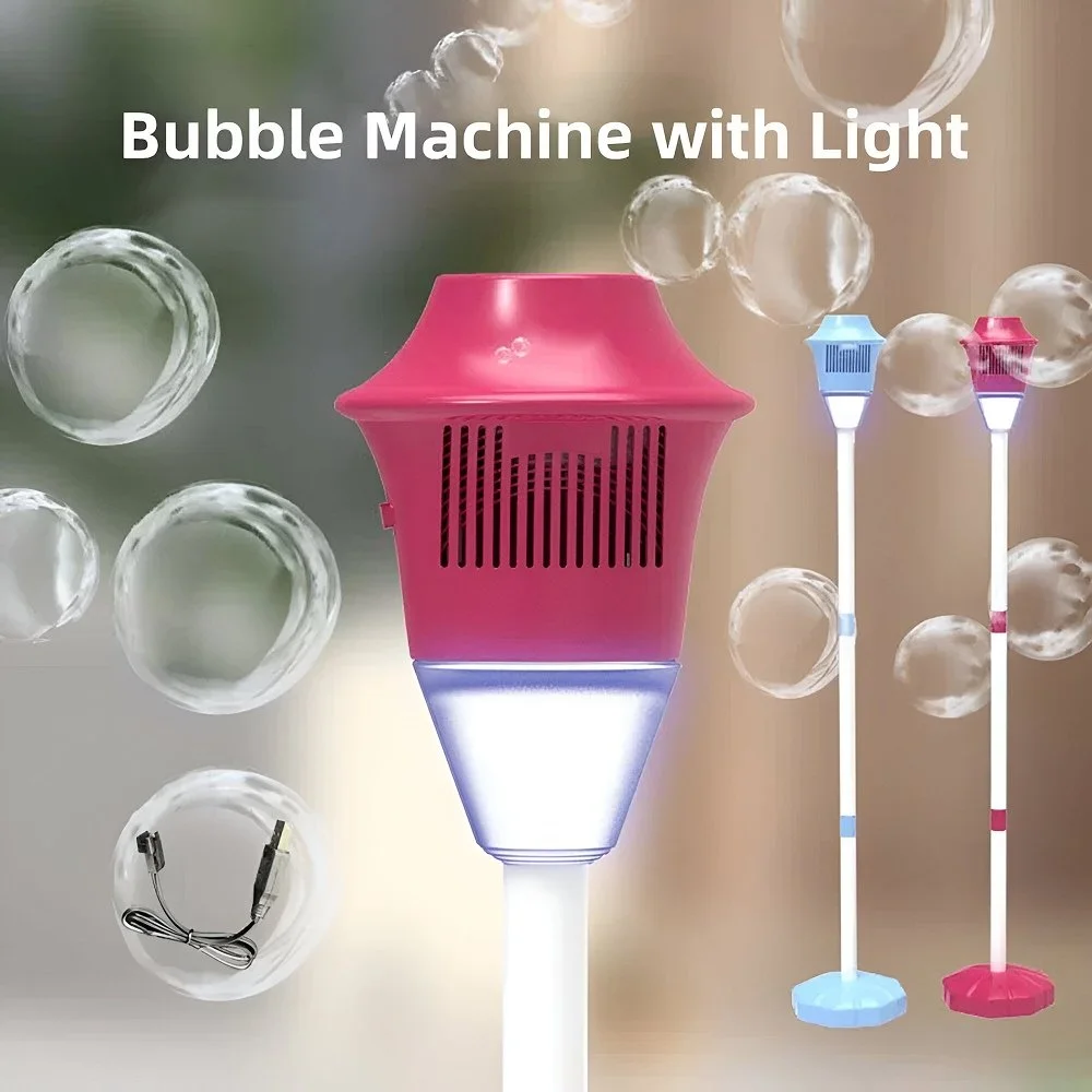Automatic Bubble Machine with Lights & Music for Parties and Outdoor Fun