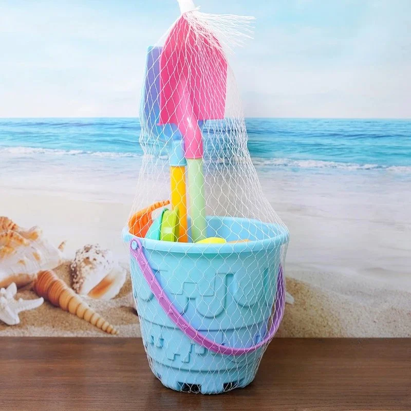 Kids Beach Toy Set with Bucket, Shovel, Hourglass & Sand Tools